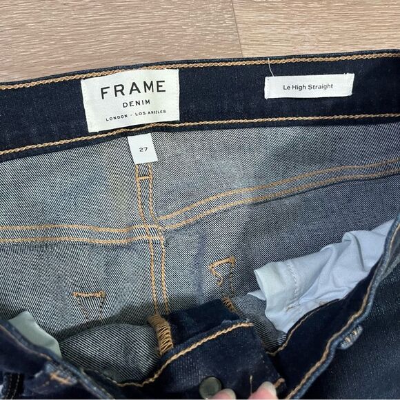 Frame Denim Le High Straight Jeans Cabana Raw Stagger Hem 27 - Picture 5 of 10